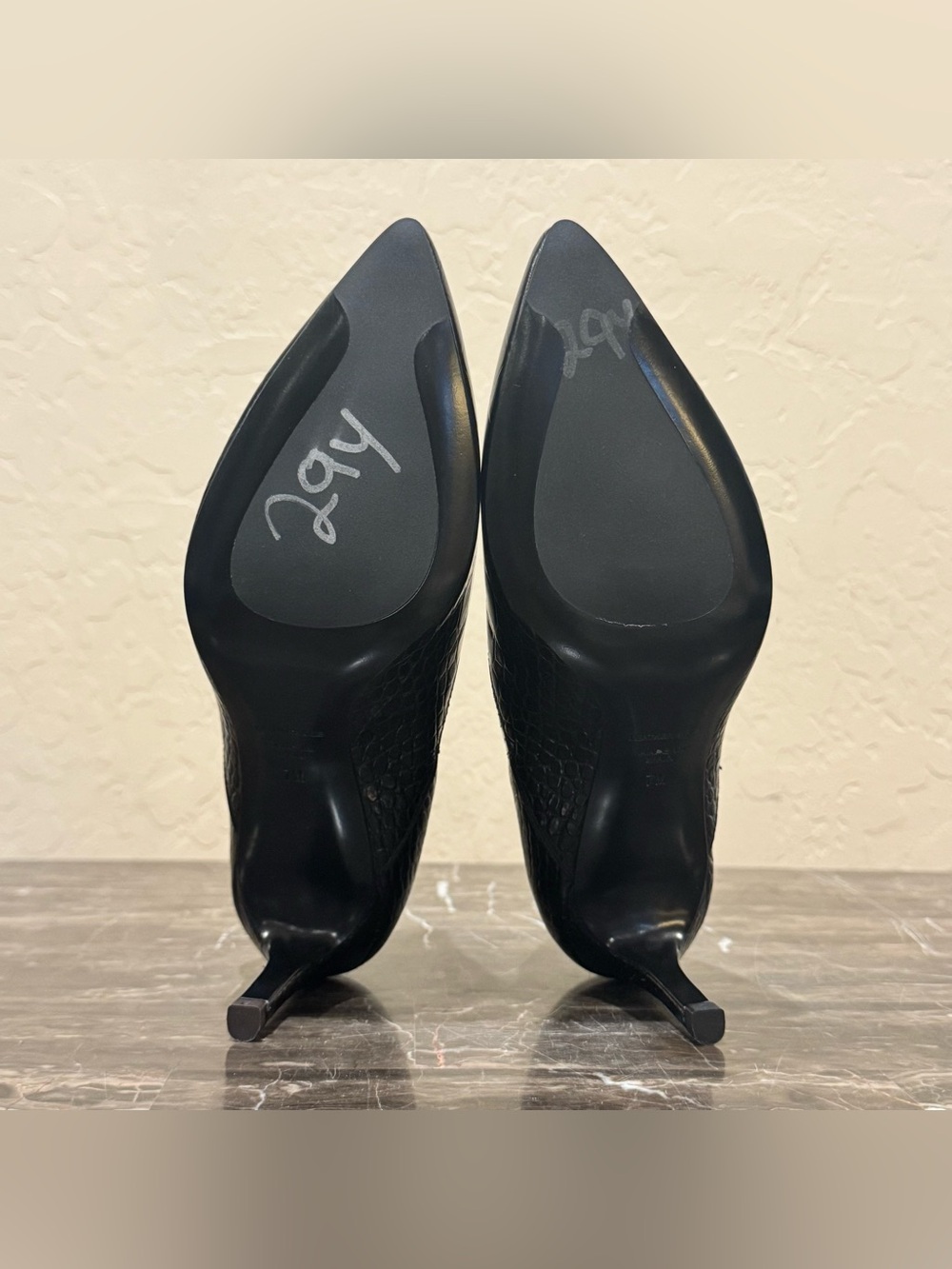 NEW Inez Marisol 70 Black Croc Embossed Leather Booties - Picture 11 of 13